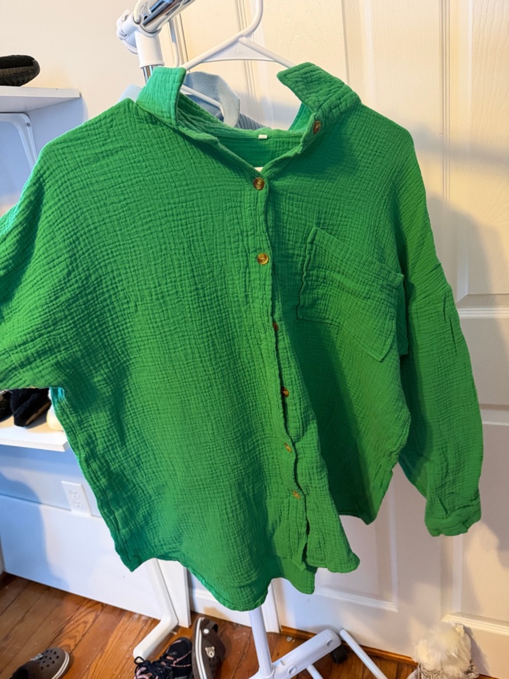 Girls' Bright Green Button-Down Gauze Shirt - Unbranded